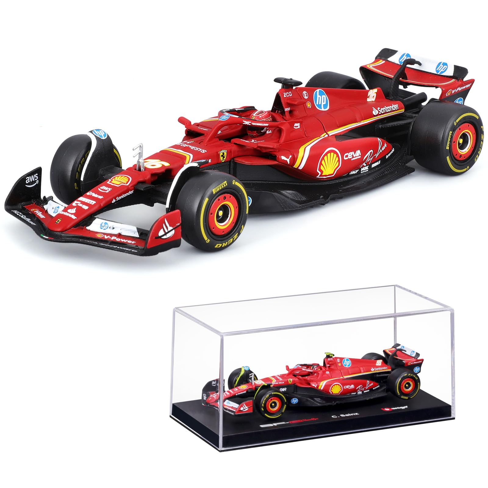 Amazon.com: Xiangtat 1/43 SFR F-errari SF-24 F1 2024 Season 16